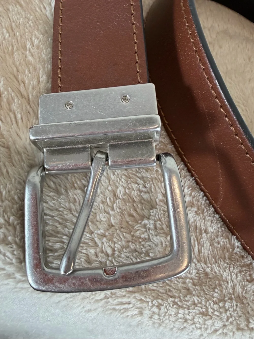 Polo by Ralph Lauren Brown Leather Belt with Silver Buckle Length 46”